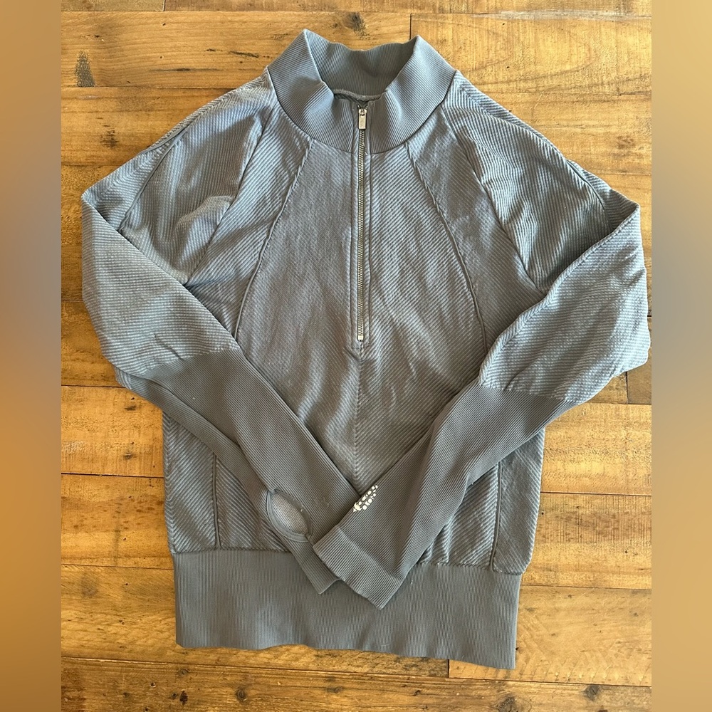 FP Movement By Free People 3/4 Zip Gray Top Size M